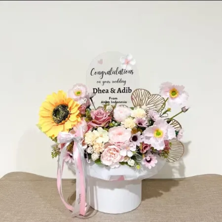 Bloom Box Akrilik Ucapan Wedding Intan Jaya